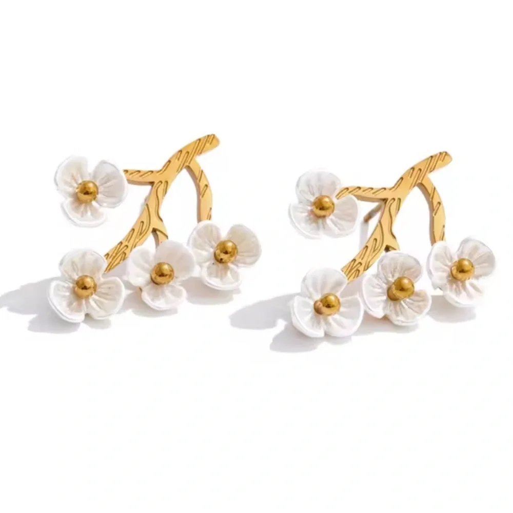 Cherry Blossom Gold Earrings